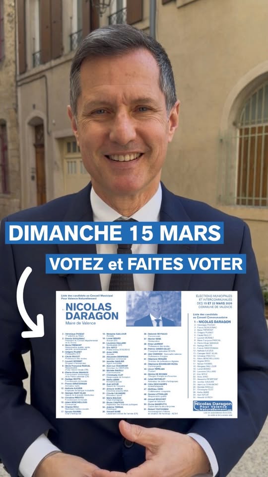 🗳️ Dimanche 15 mars, vous décidez de l’avenir de Valence aux élections municipales.